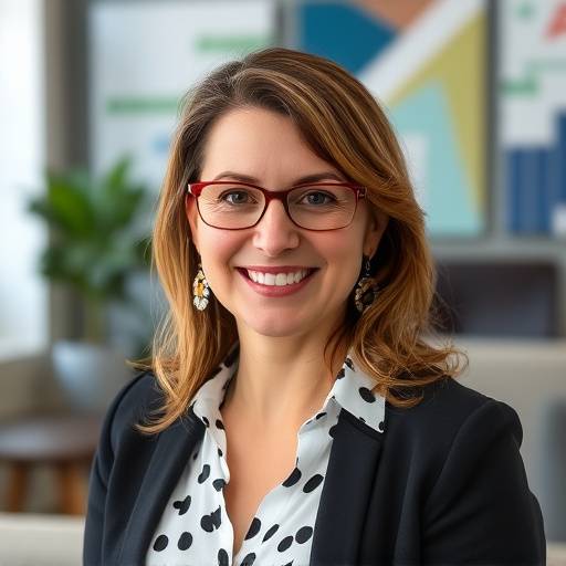 Foto ritratto di Francesca Russo, HR Manager di Zeta Enterprises, in un ambiente di ufficio accogliente e collaborativo.