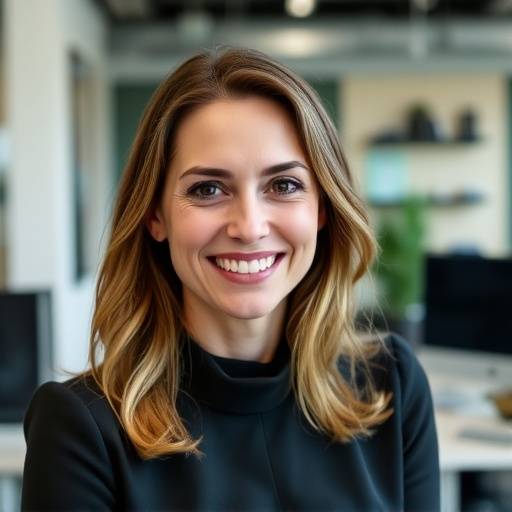 Foto ritratto di Giulia Bianchi, Direttore Marketing di Gamma Solutions, con un sorriso professionale e in un ambiente di ufficio moderno.