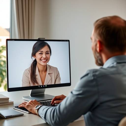 Una persona che partecipa a una sessione di coaching individuale online.